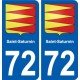 72 Saint-Saturnin escudo de armas de la etiqueta engomada de la placa de pegatinas de la ciudad