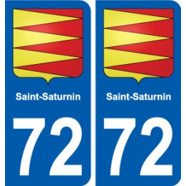 72 Saint-Saturnin escudo de armas de la etiqueta engomada de la placa de pegatinas de la ciudad