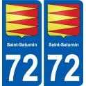 72 Saint-Saturnin coat of arms sticker plate stickers city
