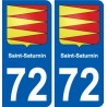 72 Saint-Saturnin blason autocollant plaque stickers ville