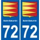 72 Saint-Saturnin escudo de armas de la etiqueta engomada de la placa de pegatinas de la ciudad