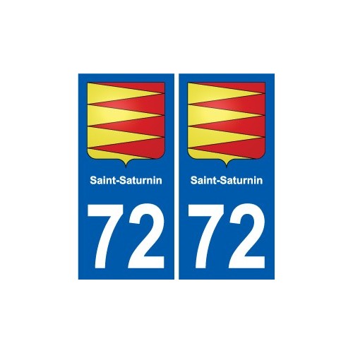 72 Saint-Saturnin escudo de armas de la etiqueta engomada de la placa de pegatinas de la ciudad