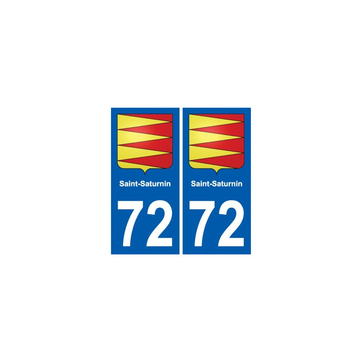 72 Saint-Saturnin escudo de armas de la etiqueta engomada de la placa de pegatinas de la ciudad