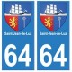64 Saint-Jean-de-Luz autocollant plaque immatriculation ville