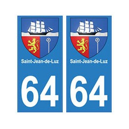 64 Saint-Jean-de-Luz autocollant plaque immatriculation ville