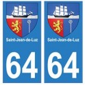64 Saint-Jean-de-Luz placa etiqueta de registro de la ciudad