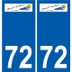 72 Saint-Saturnin logo autocollant plaque stickers ville