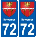 72 Solesmes coat of arms sticker plate stickers city