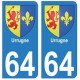 64 Urrugne logo autocollant plaque immatriculation ville