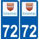 72 Solesmes logo autocollant plaque stickers ville