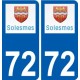 72 Solesmes stemma adesivo piastra adesivi città