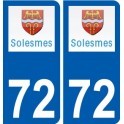 72 Solesmes logo autocollant plaque stickers ville