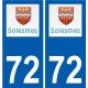 72 Solesmes coat of arms sticker plate stickers city