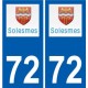 72 Solesmes logo autocollant plaque stickers ville