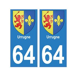 64 Urrugne logo autocollant plaque immatriculation ville