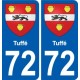 72 Tuffé blason autocollant plaque stickers ville