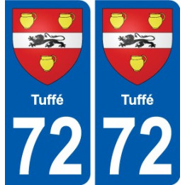 72 Tuffé escudo de armas de la etiqueta engomada de la placa de pegatinas de la ciudad