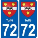 72 Tuffé coat of arms sticker plate stickers city