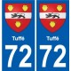 72 Tuffé coat of arms sticker plate stickers city