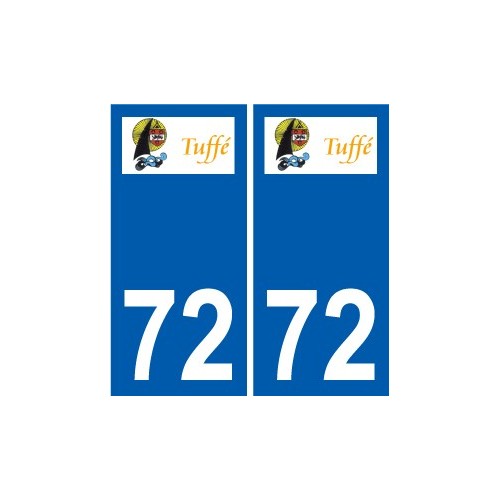 72 Tuffé escudo de armas de la etiqueta engomada de la placa de pegatinas de la ciudad