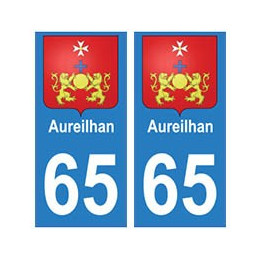 65 Aureilhan ville autocollant plaque