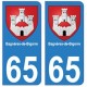 65 Bagnères-de-bigorre ville autocollant plaque