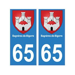 65 Bagnères-de-bigorre ville autocollant plaque
