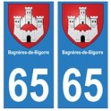 65 Bagnères-de-bigorre ville autocollant plaque