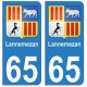 65 Lannemezan ville autocollant plaque