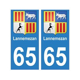 65 Lannemezan ville autocollant plaque