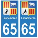 65 Lannemezan ville autocollant plaque