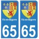 65 Vic-en-bigorre ville autocollant plaque