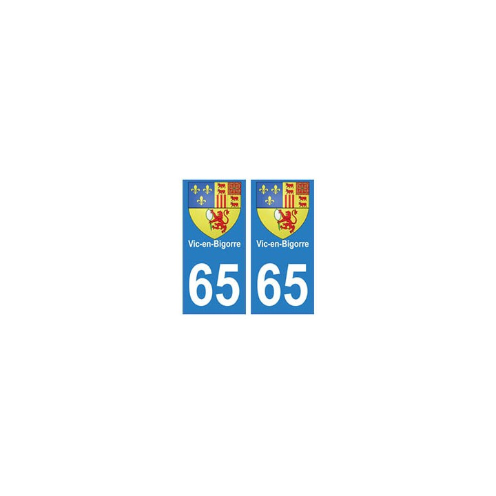 65 Vic-en-bigorre ville autocollant plaque