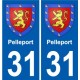 31 Penmarch escudo de armas de la etiqueta engomada de la placa de pegatinas de la ciudad