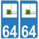 64 Lons logo autocollant plaque immatriculation ville
