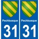 31 Penmarch escudo de armas de la etiqueta engomada de la placa de pegatinas de la ciudad