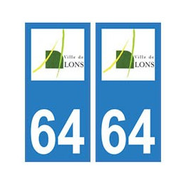 64 Lons logo autocollant plaque immatriculation ville