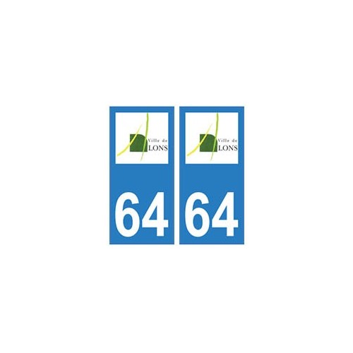 64 Lons logo autocollant plaque immatriculation ville