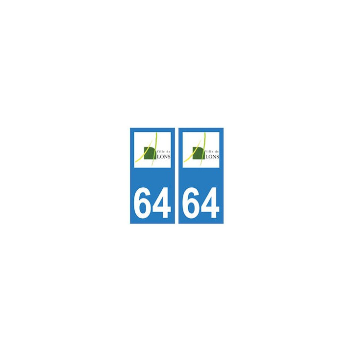 64 Lons logo autocollant plaque immatriculation ville