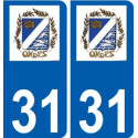 31 Penmarch logotipo de la etiqueta engomada de la placa de pegatinas de la ciudad