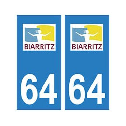 64 Biarritz logo autocollant plaque immatriculation ville