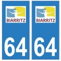 64 Biarritz logo adesivo piastra di registrazione city