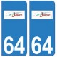64 Billère logo autocollant plaque immatriculation ville
