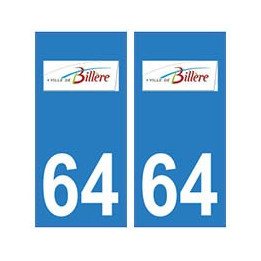 64 Billère logo autocollant plaque immatriculation ville