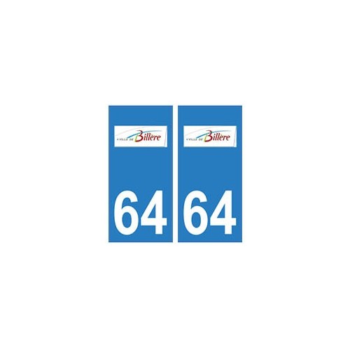 64 Billère logo autocollant plaque immatriculation ville