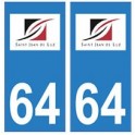 64 Saint-Jean-de-Luz logotipo de la etiqueta engomada de la placa de registro de la ciudad