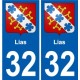32 Penmarch escudo de armas de la etiqueta engomada de la placa de pegatinas de la ciudad