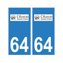 64 Oloron-Sainte-Marie logo autocollant plaque immatriculation ville