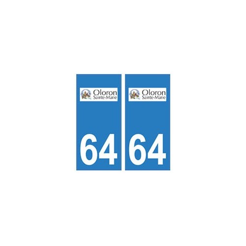 64 Oloron-Sainte-Marie logo autocollant plaque immatriculation ville
