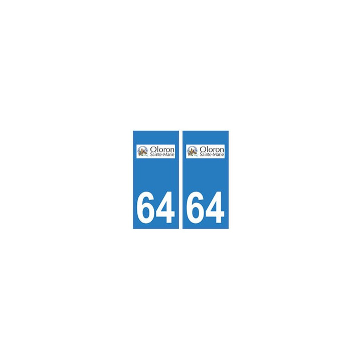 64 Oloron-Sainte-Marie logo autocollant plaque immatriculation ville